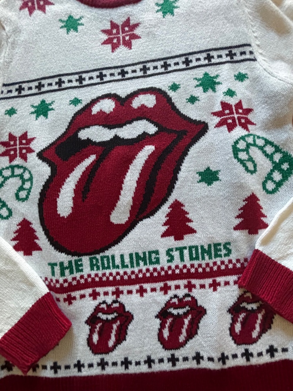Retro Rocker Rolling Stones "Ugly" Christmas Sweater - Picture 4 of 5